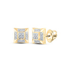 10kt Yellow Gold Men's Square Diamond Earrings - 1/10 Cttw | Splendid Jewellery product  Top View from Splendid Jewellery
