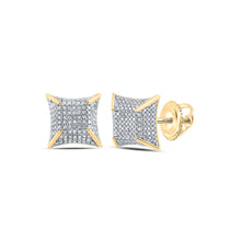 Load image into Gallery viewer, 10kt Yellow Gold Men&#39;s Square Diamond Earrings - 1/2 Cttw | Exquisite Jewellery product  Top View from Splendid Jewellery