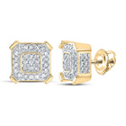 10kt Yellow Gold Square Diamond Earrings for Men - 1/2 Cttw of Brilliance product  Top View from Splendid Jewellery