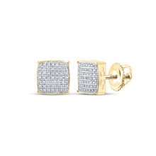 Load image into Gallery viewer, 10kt Yellow Gold Men&#39;s Square Diamond Earrings - 1/3 Cttw | Splendid Jewellery product  Top View from Splendid Jewellery