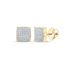10kt Yellow Gold Men's Square Diamond Earrings - 1/3 Cttw | Splendid Jewellery product  Top View from Splendid Jewellery