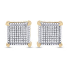 10kt Yellow Gold Men's Round Diamond Square Earrings - 1/3 Cttw | Luxurious Diamond Studs product  Top View from Splendid Jewellery