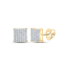 10kt Yellow Gold Men's Square Diamond Earrings - 1/3 Cttw | Splendid Jewellery product  Top View from Splendid Jewellery