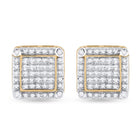 10kt Yellow Gold Square Diamond Earrings - 1/3 Cttw | Dazzling Men's Jewelry product Side View from Splendid Jewellery