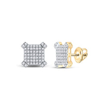 Load image into Gallery viewer, 10kt Yellow Gold Square Diamond Earrings - Sleek and Sophisticated Men&#39;s Jewelry product  Top View from Splendid Jewellery