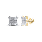 10kt Yellow Gold Square Diamond Earrings - Sleek and Sophisticated Men's Jewelry product  Top View from Splendid Jewellery
