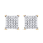 10kt Yellow Gold Men's Square Diamond Earrings - 1/3 Cttw | Exquisite Jewellery product  Top View from Splendid Jewellery