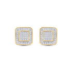 10kt Yellow Gold Men's Square Diamond Earrings - 1/4 Ct.t.w. product  Top View from Splendid Jewellery