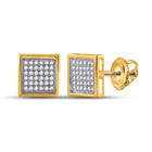 10kt Yellow Gold Men's Square Diamond Earrings - 1/4 Cttw | Splendid Jewellery product  Top View from Splendid Jewellery