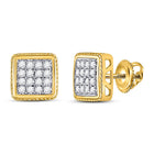10kt Yellow Gold Men's Square Diamond Earrings - 1/4 Cttw | Splendid Jewellery product  Top View from Splendid Jewellery