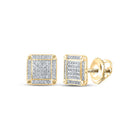 10kt Yellow Gold Men's Square Diamond Earrings - 1/4 Cttw | Splendid Jewellery product  Top View from Splendid Jewellery