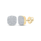 10kt Yellow Gold Square Diamond Earrings - Sleek and Stylish Men's Accessories product  Top View from Splendid Jewellery
