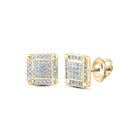 10kt Yellow Gold Men's Square Diamond Earrings - 1/5 Cttw | Exquisite Jewellery product  Top View from Splendid Jewellery