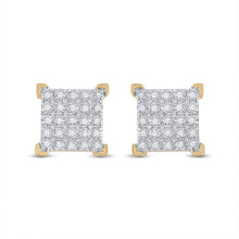 Load image into Gallery viewer, 10kt Yellow Gold Men&#39;s Square Diamond Earrings - 1/6 Cttw | Splendid Jewellery product Side View from Splendid Jewellery