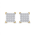 10kt Yellow Gold Men's Square Diamond Earrings - 1/6 Cttw | Splendid Jewellery product Side View from Splendid Jewellery