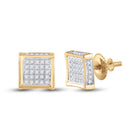 10kt Yellow Gold Square Diamond Earrings for Men - Striking Style with 1/8 Cttw product  Top View from Splendid Jewellery