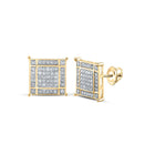 10kt Yellow Gold Square Diamond Earrings for Men - 5/8 Cttw | Splendid Jewellery product  Top View from Splendid Jewellery