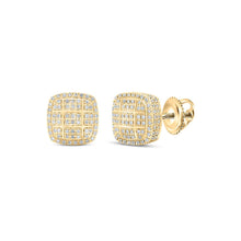 Load image into Gallery viewer, 10kt Yellow Gold Men&#39;s Square Diamond Earrings - 5/8 Cttw | Exquisite Jewellery product  Top View from Splendid Jewellery