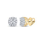 Radiant Gold Cluster Diamond Earrings - 1/4 Cttw for Men - Top View