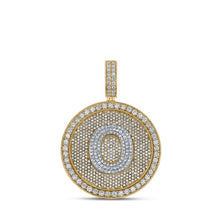 Load image into Gallery viewer, Men's Diamond O Initial Charm Pendant in Two - tone Gold - 3 - 7/8 Cttw - Splendid Jewellery