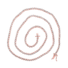 Load image into Gallery viewer, Splendid Jewellery 10kt Rose Gold Men&#39;s Round Diamond Tennis Chain Necklace - 3.25 Ct.t.w. - Alternate view 1 from Splendid Jewellery