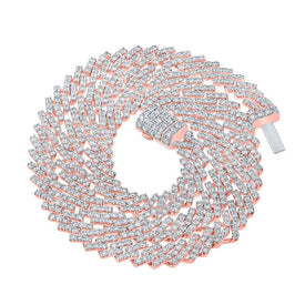 10kt Rose Gold Men's Round Diamond Link Chain Necklace - 17-3/4 Cttw - Alternate view 1 from Splendid Jewellery