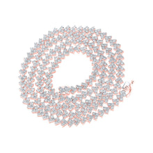 Load image into Gallery viewer, Splendid Jewellery 10kt Rose Gold Round Diamond Link Chain Necklace - 7 Cttw - Alternate view 1 from Splendid Jewellery