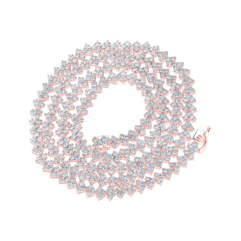 Men's Necklaces | 10kt Rose Gold Mens Round Diamond 20-inch Link Chain Necklace 7 Cttw | Splendid Jewellery GND