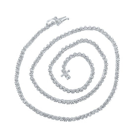 10kt White Gold Round Diamond Tennis Chain Necklace - 2-7/8 Cttw - Alternate view 1 from Splendid Jewellery