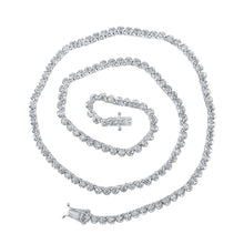 Load image into Gallery viewer, Splendid Jewellery 10kt White Gold Men's Round Diamond Tennis Chain Necklace - 4-3/8 Cttw - Alternate view 1 from Splendid Jewellery