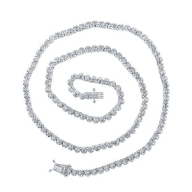 Splendid Jewellery 10kt White Gold Men's Round Diamond Tennis Chain Necklace - 4-3/8 Cttw - Alternate view 1 from Splendid Jewellery