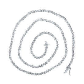 Brilliant White Gold Diamond Tennis Chain Necklace - 3.25 Carat Total Weight - Alternate view 1 from Splendid Jewellery