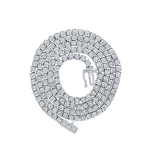 Load image into Gallery viewer, Splendid Jewellery 10kt White Gold Round Diamond Link Chain Necklace - 3-3/4 Cttw for Men - Alternate view 1 from Splendid Jewellery