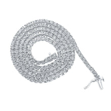 Load image into Gallery viewer, Elegant 10kt White Gold Men's Round Diamond Link Chain Necklace - 3 Cttw - Alternate view 1 from Splendid Jewellery