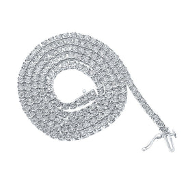 Elegant 10kt White Gold Men's Round Diamond Link Chain Necklace - 3 Cttw - Alternate view 1 from Splendid Jewellery