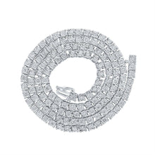 Load image into Gallery viewer, Splendid Jewellery 10kt White Gold Mens Round Diamond Link Chain Necklace - 4-3/8 Cttw - Alternate view 1 from Splendid Jewellery