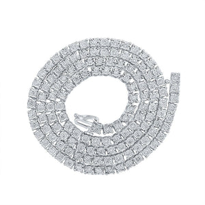 Men's Necklaces | 10kt White Gold Mens Round Diamond 20-inch Link Chain Necklace 4-3/8 Cttw | Splendid Jewellery GND