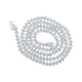 Splendid Jewellery 10kt White Gold Men's Round Diamond Link Chain Necklace - 13 Cttw - Alternate view 1 from Splendid Jewellery