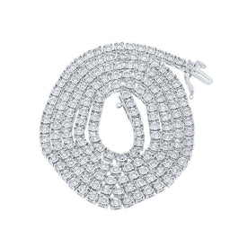 Elegant 10kt White Gold Men's Round Diamond Link Chain Necklace - 4-1/5 Cttw - Alternate view 1 from Splendid Jewellery