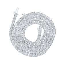 Load image into Gallery viewer, Exquisite 10kt White Gold Round Diamond Link Chain Necklace for Men - 4-3/4 Cttw - Alternate view 1 from Splendid Jewellery