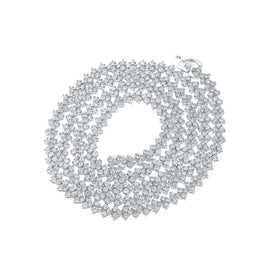 Elegant 10kt White Gold Round Diamond Link Chain Necklace for Men - 8 Cttw - Alternate view 1 from Splendid Jewellery