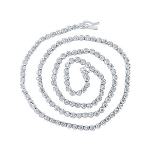 Men's Necklaces | 10kt White Gold Mens Round Diamond 24-inch Link Chain Necklace 11 Cttw | Splendid Jewellery GND