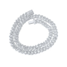 Load image into Gallery viewer, 10kt White Gold Men's Round Diamond Cuban 20-inch Link Chain Necklace - Exquisite Brilliance - Alternate view 1 from Splendid Jewellery