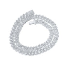 10kt White Gold Men's Round Diamond Cuban 20-inch Link Chain Necklace - Exquisite Brilliance - Alternate view 1 from Splendid Jewellery