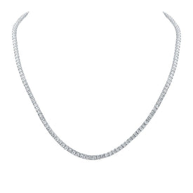 10kt White Gold Men's Round Diamond Single Row Link Chain Necklace - 1-1/4 Cttw - Alternate view 1 from Splendid Jewellery
