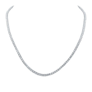 Men's Necklaces | 10kt White Gold Mens Round Diamond Single Row Link Chain Necklace 1-1/4 Cttw | Splendid Jewellery GND