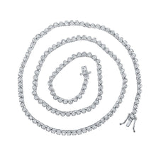 Load image into Gallery viewer, Luxury 10kt White Gold Round Diamond Tennis Chain Necklace for Men - 4-5/8 Cttw - Alternate view 1 from Splendid Jewellery