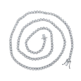 Luxury 10kt White Gold Round Diamond Tennis Chain Necklace for Men - 4-5/8 Cttw - Alternate view 1 from Splendid Jewellery