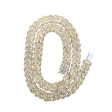 Load image into Gallery viewer, 10kt Yellow Gold Baguette Diamond Curb Link Chain Necklace - Exquisite Masculine Elegance Top view from the 10Kt Yellow Gold Mens Baguette Diamond 22 Inch Curb Link Chain Necklace 23 1 3 Cttwpin217997 collection by Splendid Jewellery