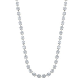 10kt Yellow Gold Baguette Diamond Link Chain Necklace - 15 Cttw Top view from the 10Kt Yellow Gold Mens Baguette Diamond 24 Link Chain Necklace 15 Cttwpin289110 collection by Splendid Jewellery